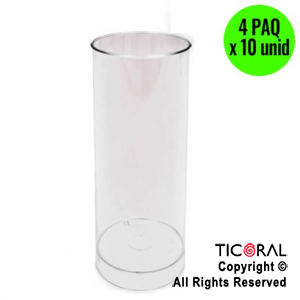 VASO TUBO CRISTAL 4 PAQUETES X 10 UNIDADES